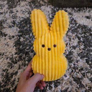 Peeps Yellow Bunny Plush - Textured Corduroy Soft Toy - Great Condition